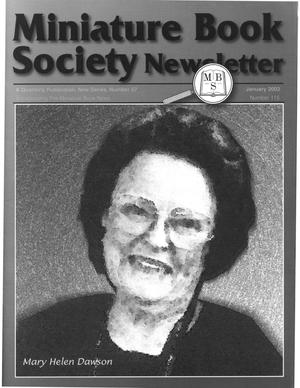 Primary view of object titled 'Miniature Book Society Newsletter, Number 57, January 2003'.