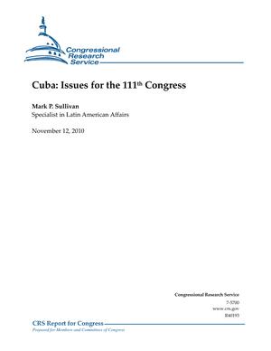 Primary view of object titled 'Cuba: Issues for the 111th Congress'.