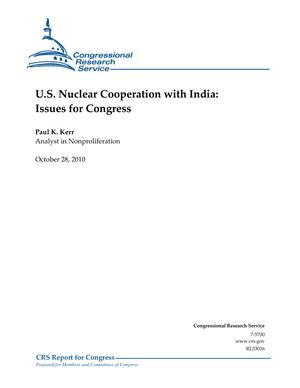 Primary view of object titled 'U.S. Nuclear Cooperation with India: Issues for Congress'.