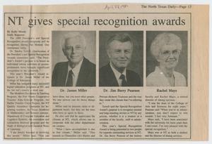 [Clipping: NT gives special recognition awards]