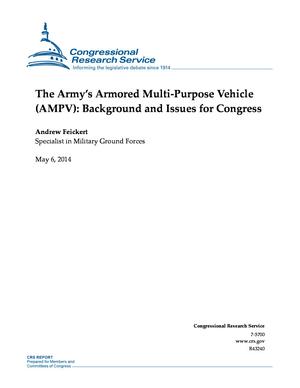 Primary view of object titled 'The Army's Armored Multi-Purpose Vehicle (AMPV): Background and Issues for Congress'.