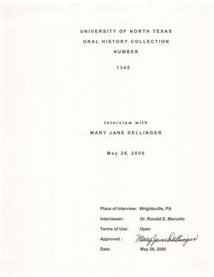Primary view of object titled 'Oral History Interview with Mary Jane Dellinger, May 26, 2000'.