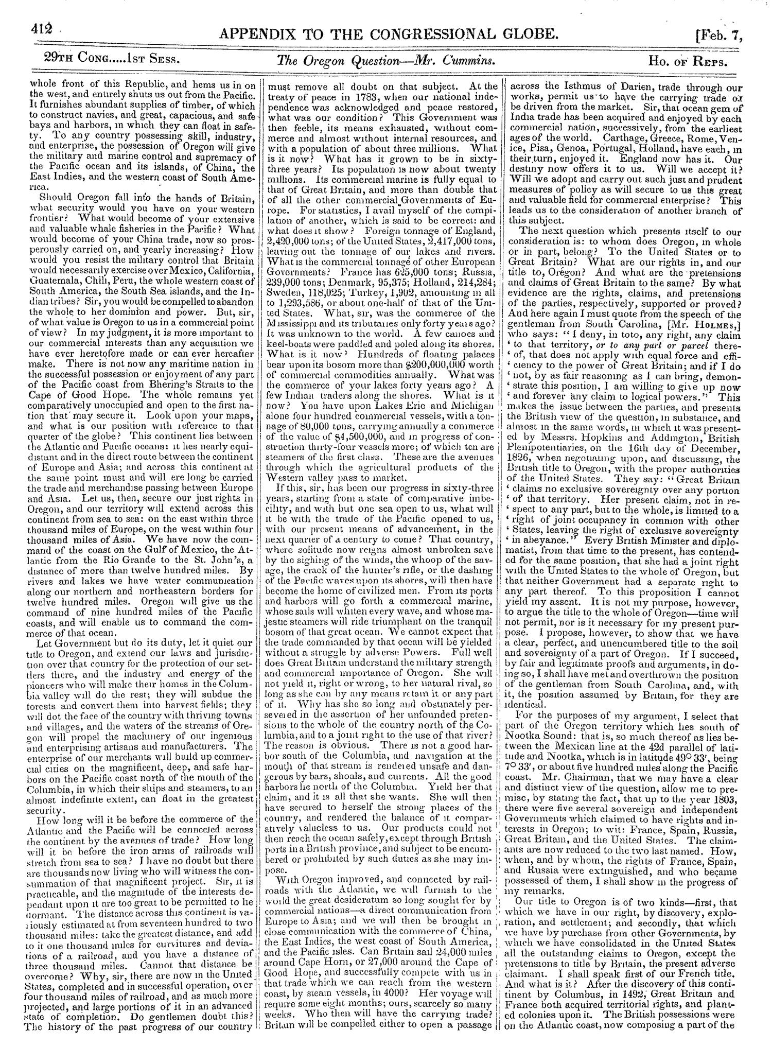 The Congressional Globe, [Volume 16]: Twenty-Ninth Congress, First Session, Appendix
                                                
                                                    412
                                                