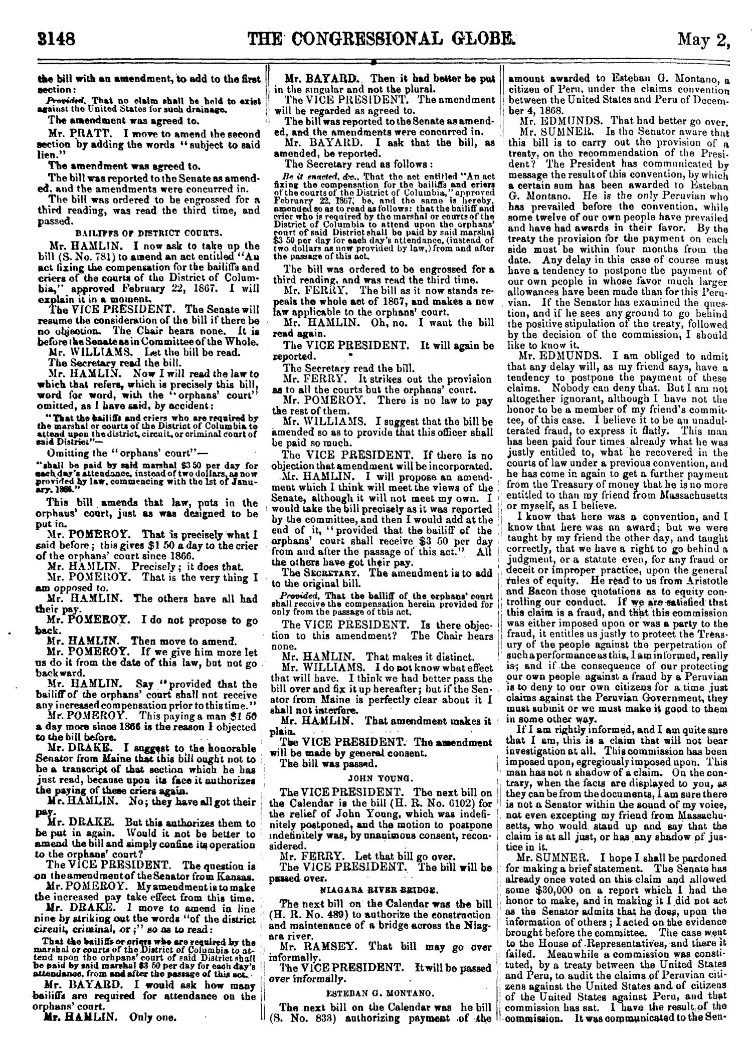 The Congressional Globe: Containing the Debates and Proceedings of the Second Session Forty-First Congress; Together with an Appendix, Embracing the Laws Passed at that Session
                                                
                                                    3148
                                                