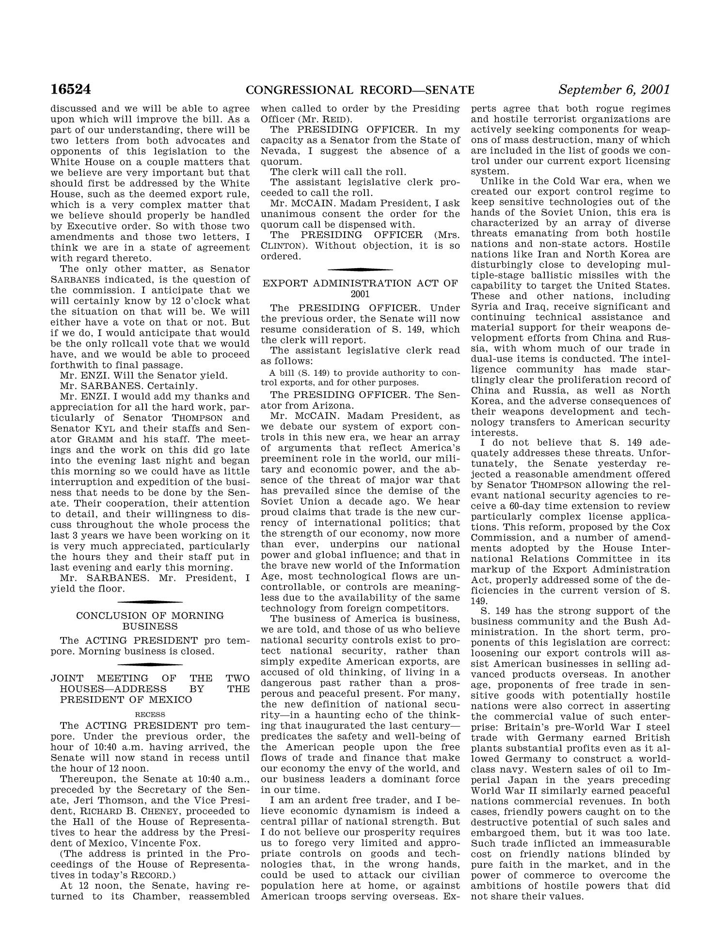 Congressional Record: Proceedings and Debates of the 107th Congress, First Session, Volume 147, Part 12
                                                
                                                    16524
                                                