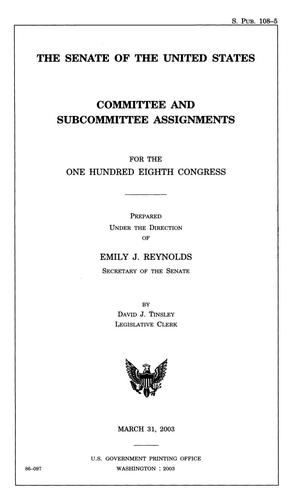 Primary view of object titled 'Committee and Subcommittee Assignments for the 108th Congress'.
