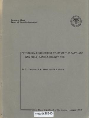 Primary view of object titled 'Petroleum-Engineering Study of the Carthage Gas Field, Panola County, Texas'.