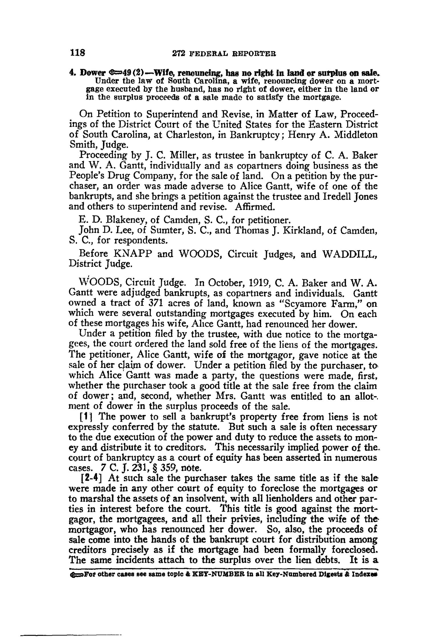 The Federal Reporter with Key-Number Annotations, Volume 272: Cases Argued and Determined in the Circuit Courts of Appeals and District Courts of the United States and the Court of Appeals in the District of Columbia,  June-August, 1921.
                                                
                                                    118
                                                