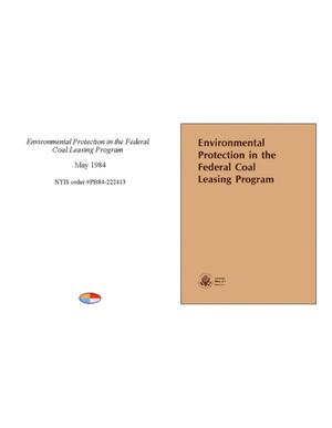 Primary view of object titled 'Environmental Protection in the Federal Coal Leasing Program'.