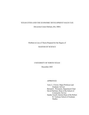Primary view of object titled 'Texas Cities and the Economic Development Sales Tax'.