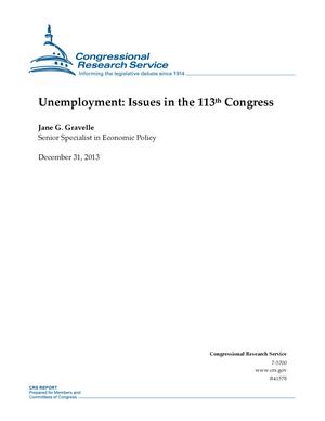 Primary view of object titled 'Unemployment: Issues in the 113th Congress'.