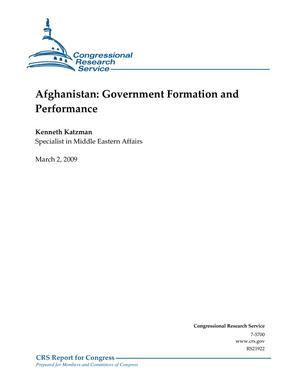 Primary view of object titled 'Afghanistan: Government Formation and Performance'.