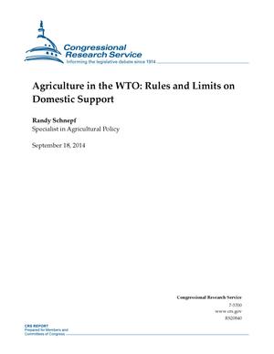 Primary view of object titled 'Agriculture in the WTO: Rules and Limits on Domestic Support'.