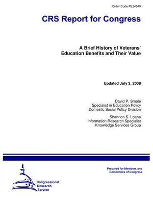 Primary view of object titled 'A Brief History of Veterans' Education Benefits and Their Value'.