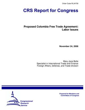 Primary view of object titled 'Proposed Colombia Free Trade Agreement: Labor Issues'.