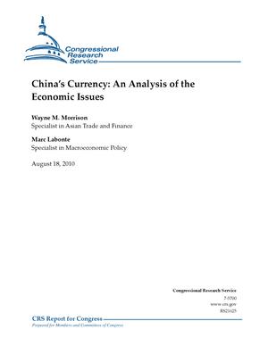 Primary view of object titled 'China's Currency: An Analysis of the Economic Issues'.