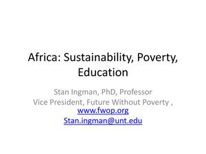 Primary view of object titled 'Africa: Sustainability, Poverty, Education'.