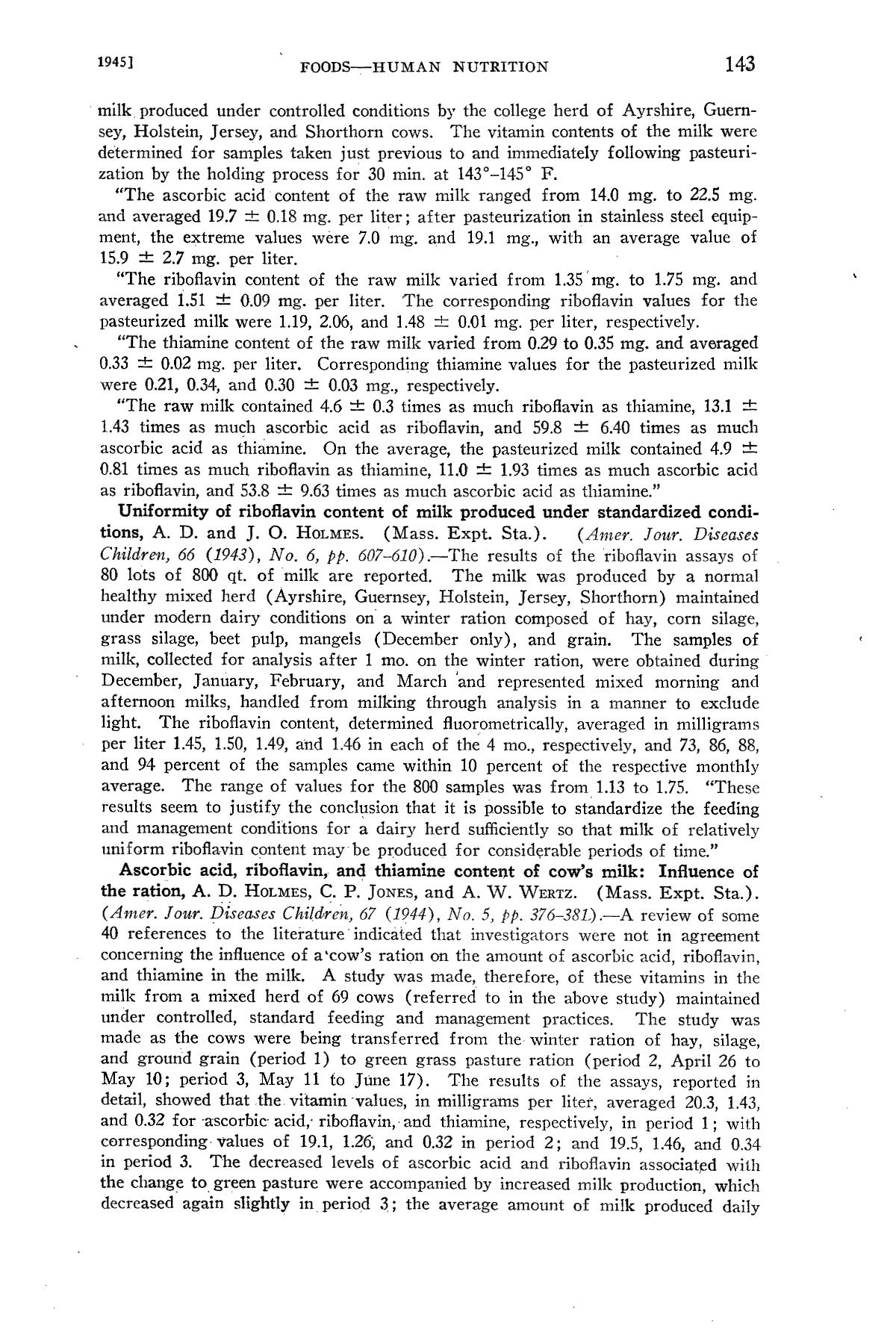 Experiment Station Record, Volume 92, January-June, 1945
                                                
                                                    143
                                                