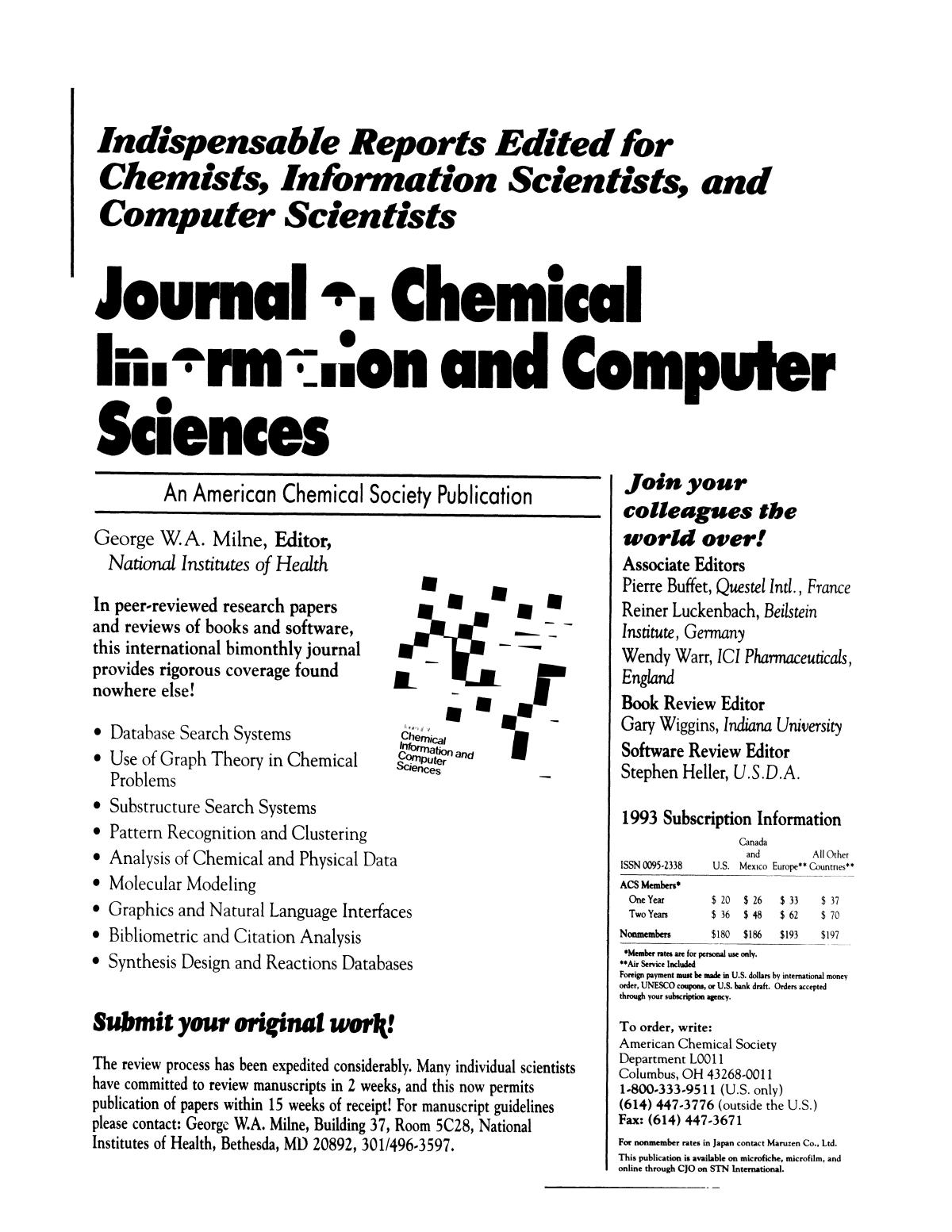 Chemical Information Bulletin, Volume 45, Number 1, Winter 1993
                                                
                                                    15
                                                