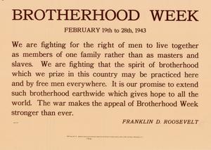 Primary view of object titled 'Brotherhood Week, February 19th to 28th, 1943.'.