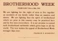 Thumbnail image of item number 1 in: 'Brotherhood Week, February 19th to 28th, 1943.'.