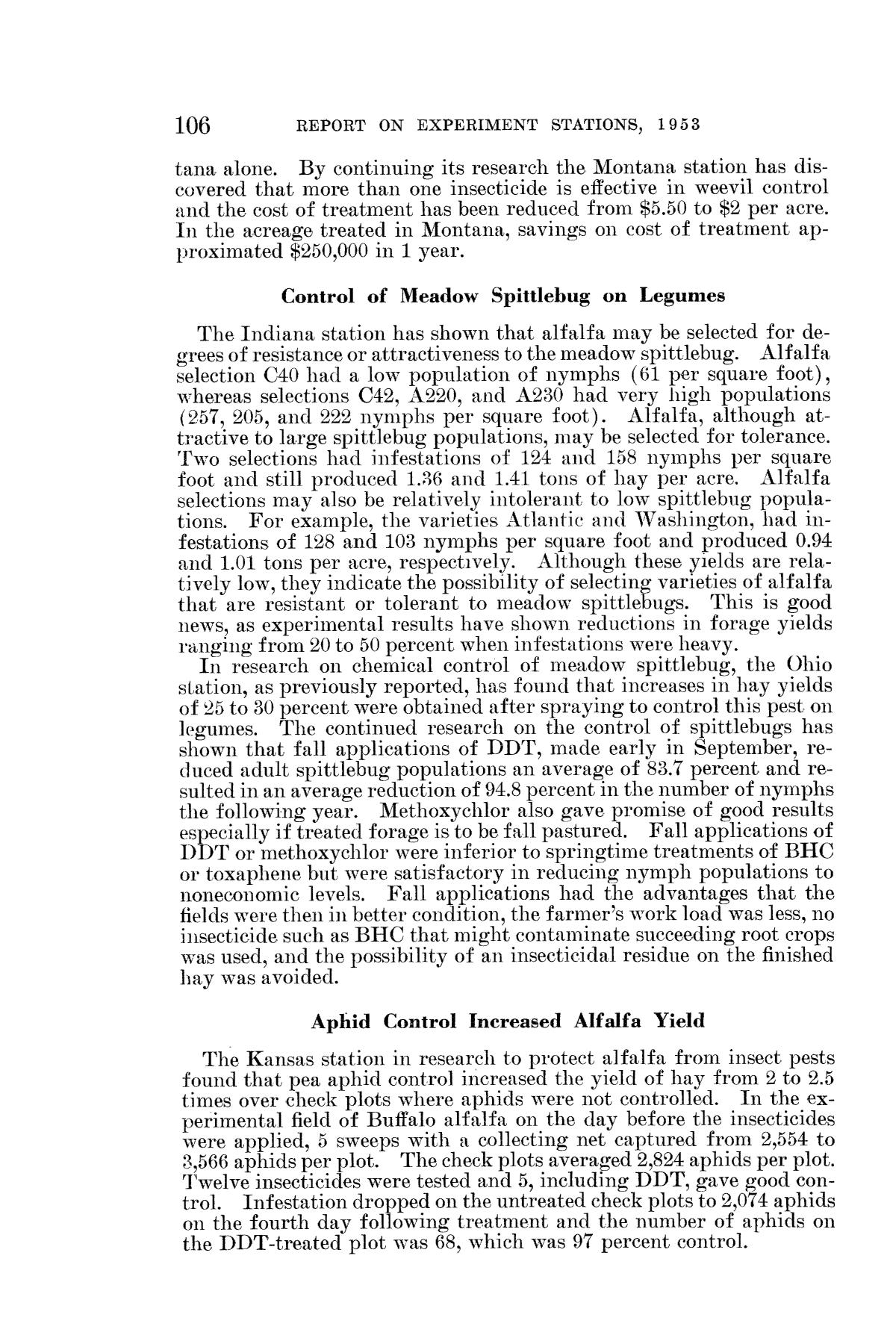 Report on the Agricultural Experiment Stations, 1953
                                                
                                                    106
                                                