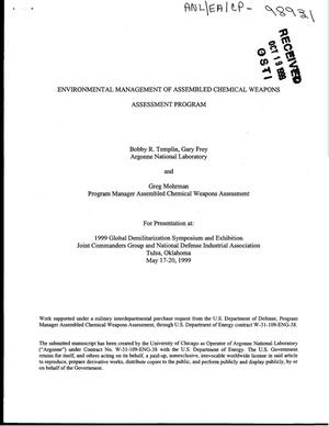 Primary view of object titled 'Environmental management of assembled chemical weapons assessment program.'.