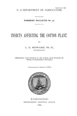 Primary view of object titled 'Insects affecting the cotton plant.'.