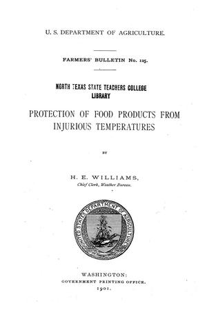 Primary view of object titled 'Protection of Food Products From Injurious Temperatures.'.