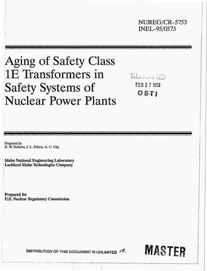 Primary view of object titled 'Aging of safety class 1E transformers in safety systems of nuclear power plants'.