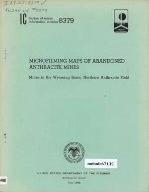 Primary view of object titled 'Microfilming Maps of Abandoned Anthracite Mines: Mines in the Wyoming Basin, Northern Anthracite Field'.