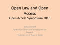Presentation: Open Law and Open Access