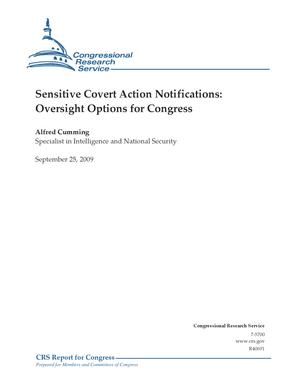 Primary view of object titled 'Sensitive Covert Action Notifications: Oversight Options for Congress'.
