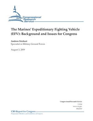 Primary view of object titled 'The Marines' Expeditionary Fighting Vehicle (EFV): Background and Issues for Congress'.