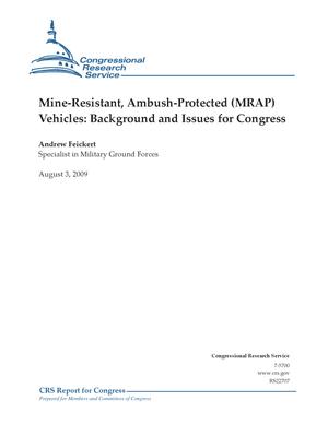 Primary view of object titled 'Mine-Resistant, Ambush-Protected (MRAP) Vehicles: Background and Issues for Congress'.