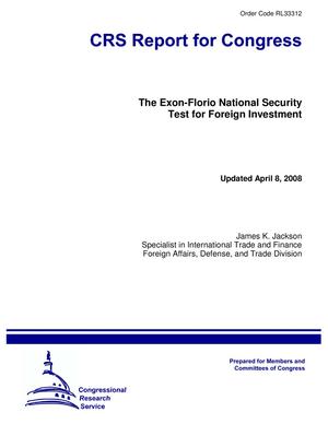 Primary view of object titled 'The Exon-Florio National Security Test for Foreign Investment'.