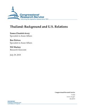 Primary view of object titled 'Thailand: Background and U.S. Relations'.