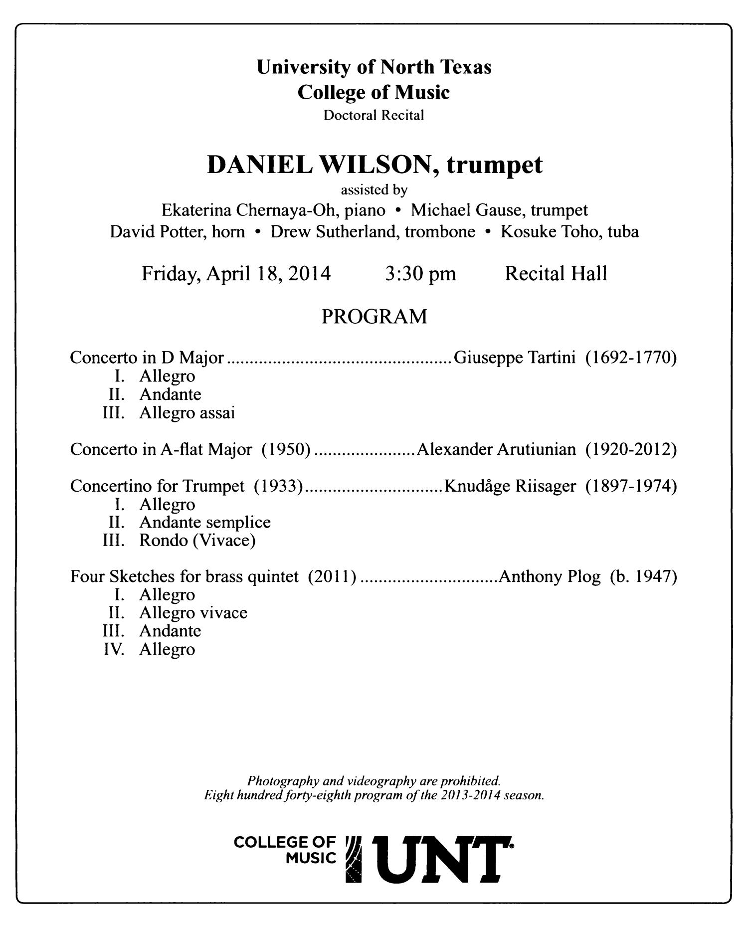 College of Music Program Book 2013-2014: Student Performances, Volume 2
                                                
                                                    [Sequence #]: 272 of 415
                                                