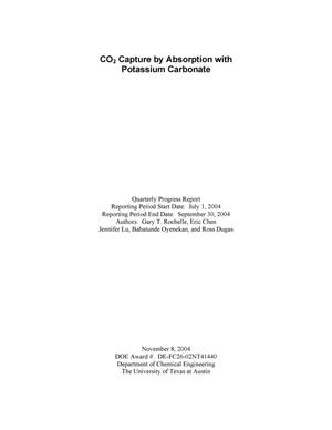 Primary view of object titled 'CO2 Capture by Absorption With Potassium Carbonate Quarterly Report'.