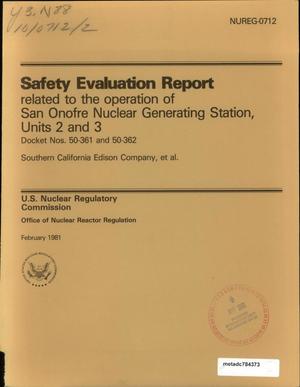 Primary view of object titled 'Safety Evaluation Report Related to the Operation of San Onofre Nuclear Generating Station, Units 2 and 3'.