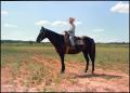 Photograph: [Boy rides a horse]
