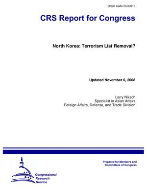 Primary view of object titled 'North Korea: Terrorism List Removal?'.