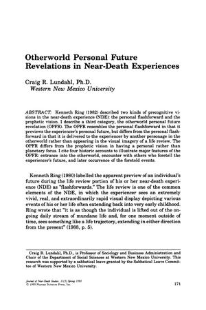 Primary view of object titled 'Otherworld Personal Future Revelations in Near-Death Experiences'.