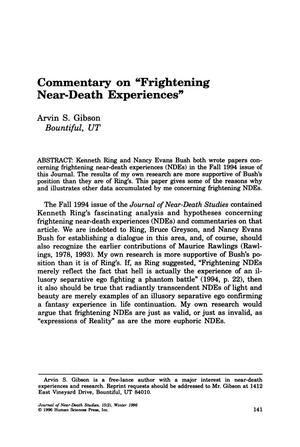 Primary view of object titled 'Commentary on "Frightening Near-Death Experiences"'.