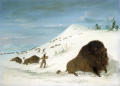 Primary view of Buffalo Lancing in the Snow Drifts -- Sioux