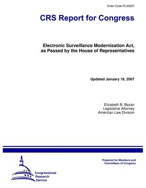 Primary view of object titled 'Electronic Surveillance Modernization Act, as Passed by the House of Representatives'.