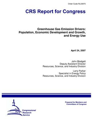 Primary view of object titled 'Greenhouse Gas Emission Drivers: Population, Economic Development and Growth, and Energy Use'.