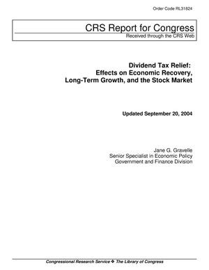 Primary view of object titled 'Dividend Tax Relief: Effects on Economic Recovery, Long-Term Growth, and the Stock Market'.