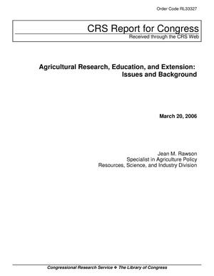 Primary view of object titled 'Agricultural Research, Education, and Extension: Issues and Background'.