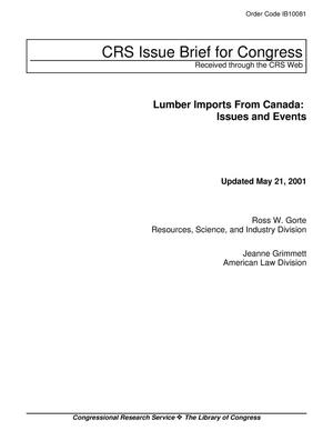 Primary view of object titled 'Lumber Imports From Canada: Issues and Events'.